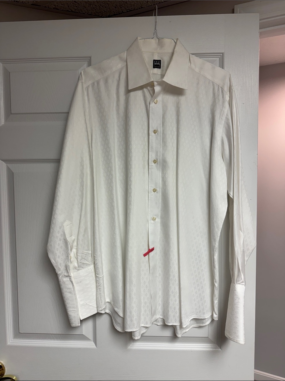Ike Behar White Long-Sleeve Cuff Link Dress Shirt